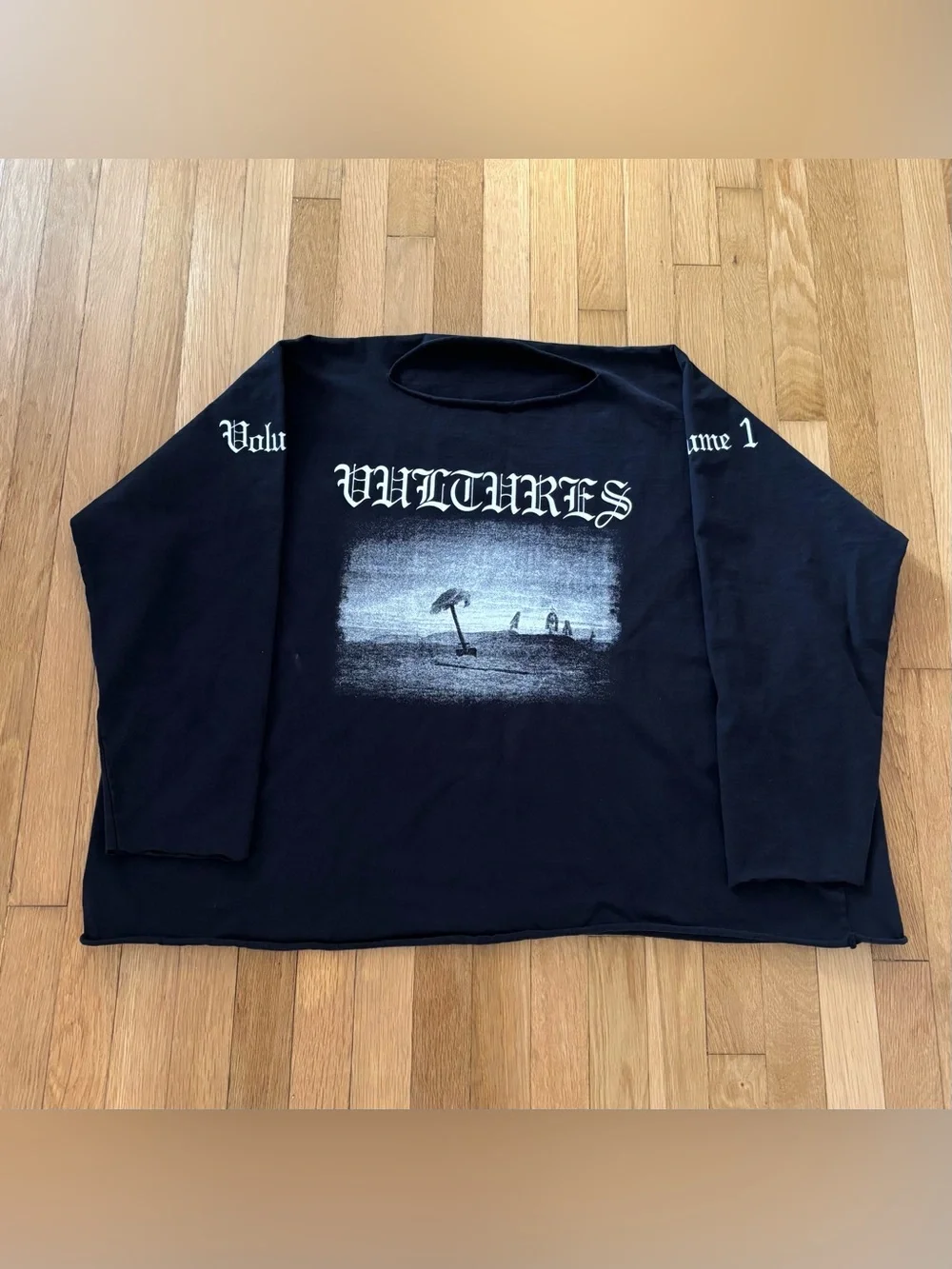 Kanye West Vultures Long Sleeve Shirt Black Size 3 YZY Ye Merch Large XL Boxy